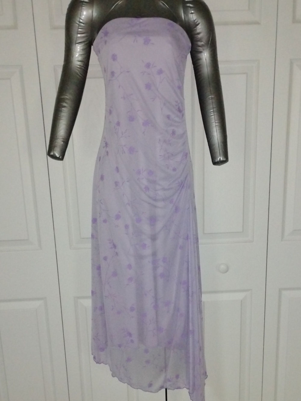 Lavender Asymmetrical Strapless Dress